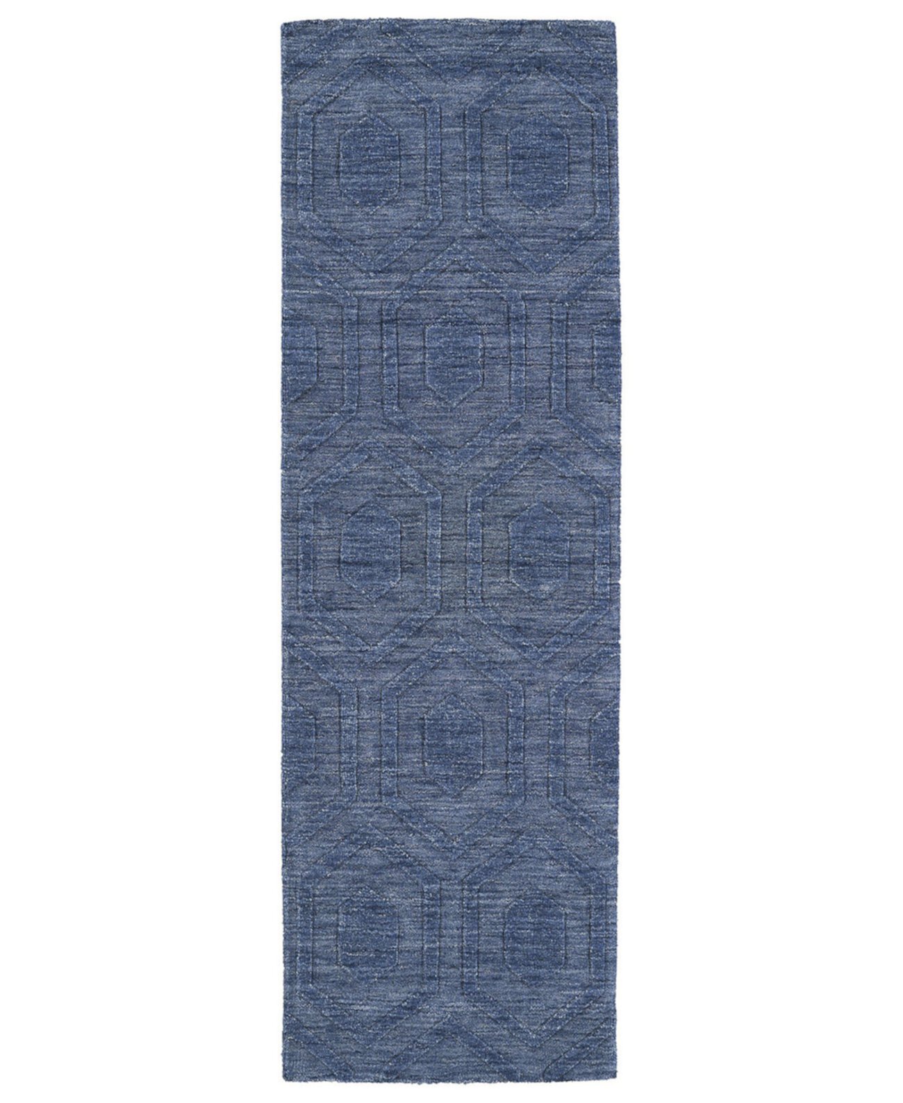 Отпечатки Modern IPM01-17 Синий коврик для дорожки размером 2 фута 6 x 8 футов Kaleen