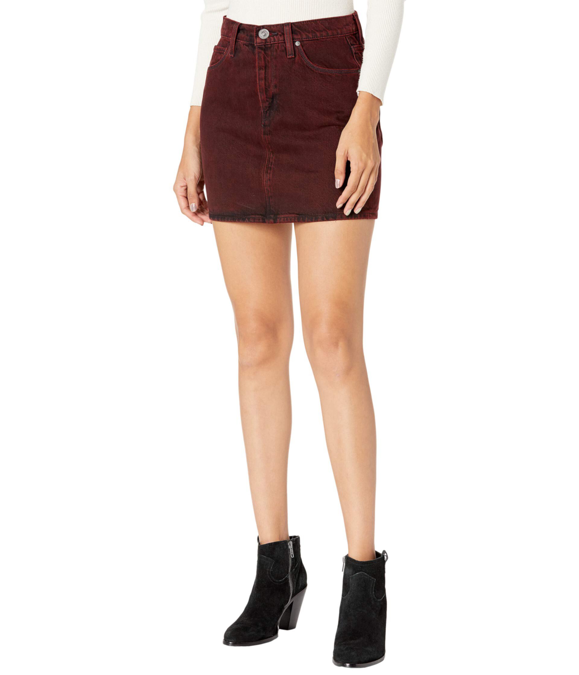 Viper Miniskirt in Indigo Burgundy Hudson Jeans