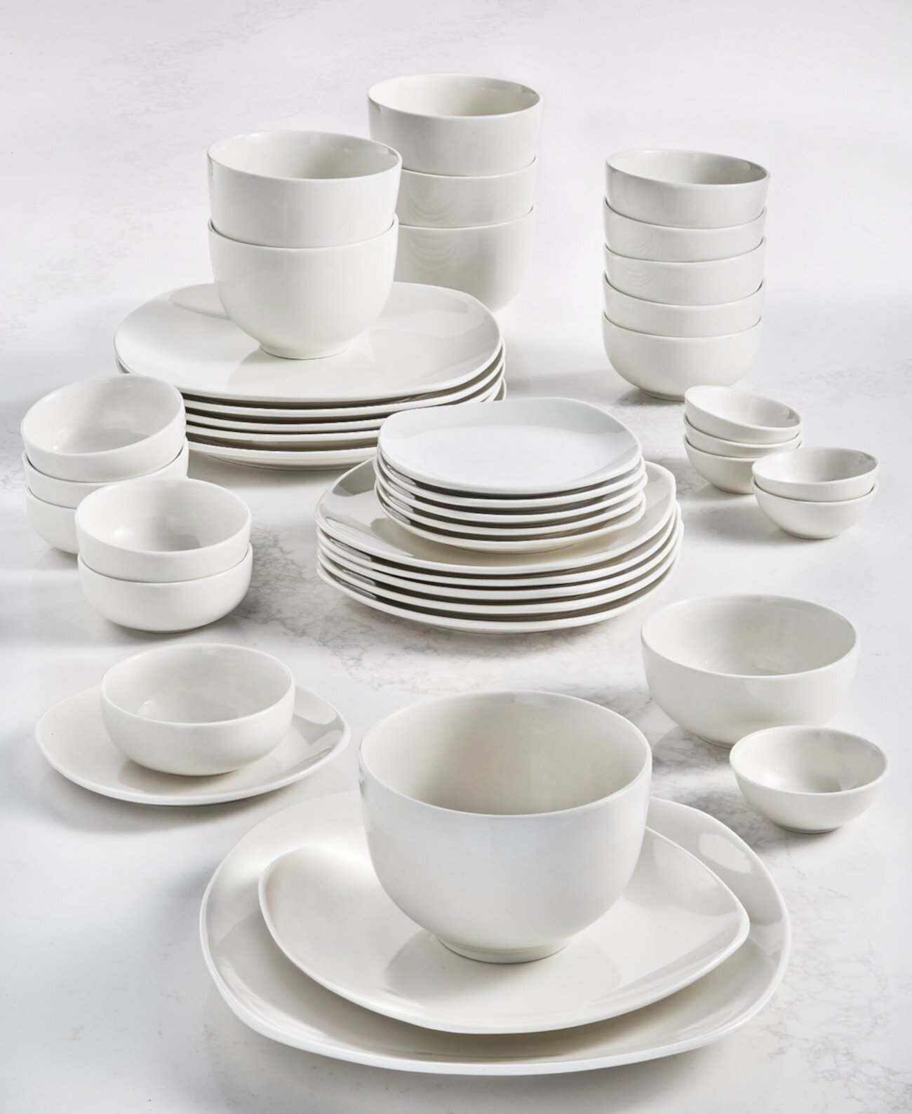 Вдохновение от Дании Soft Square 42 шт. Набор столовой посуды сервиз на 6 человек Tabletops Unlimited