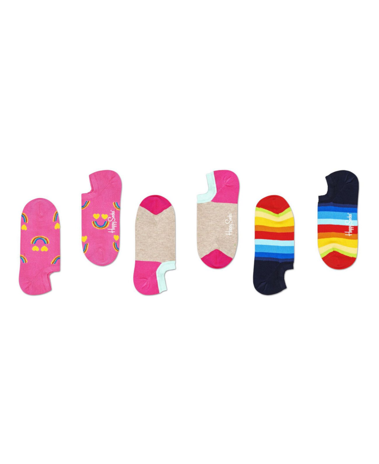 Женские 3 пары носков Happy Rainbow Liner Happy Socks