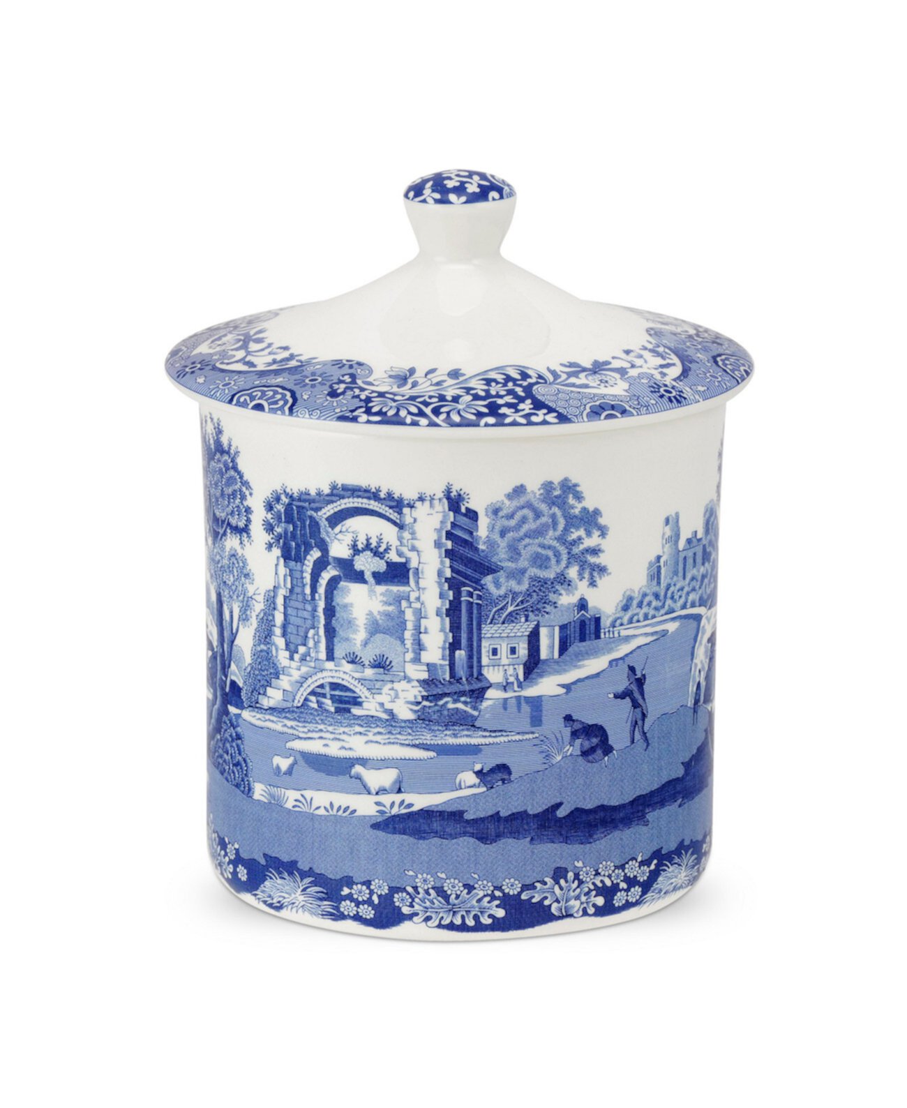 Синяя итальянская банка для хранения Spode