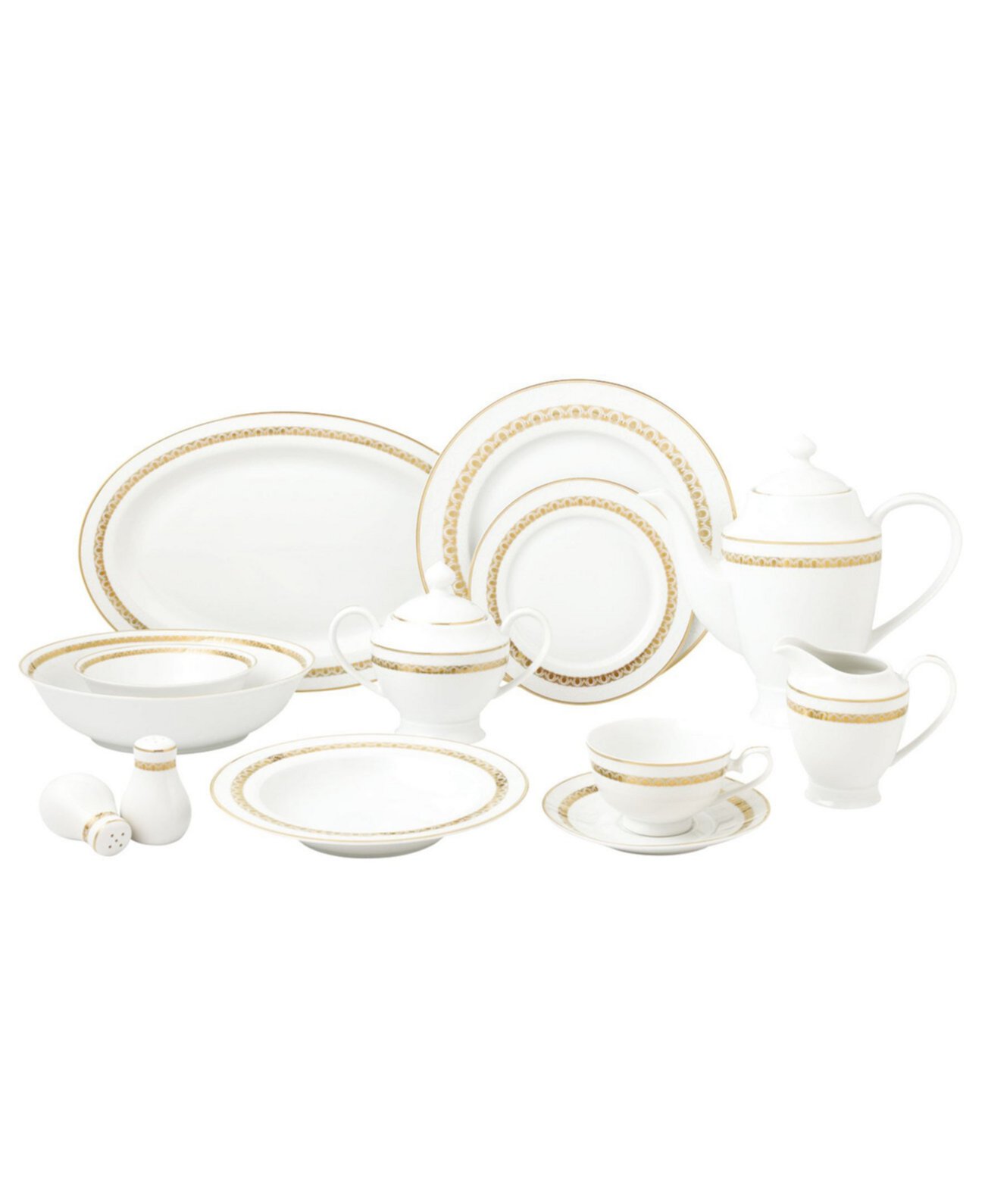 Новый набор столовой посуды Bone China, 57 предметов, сервиз на 8 человек Lorpen