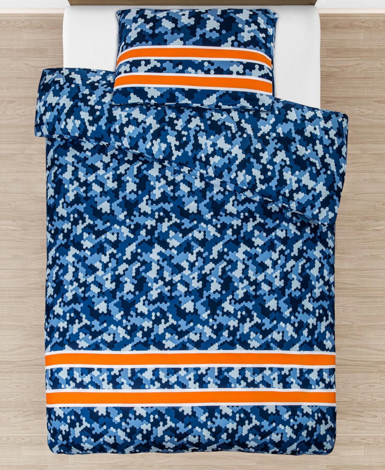 Камуфляжное одеяло со съемным чехлом Twin Size Комплект постельного белья из 3 предметов Tadpoles