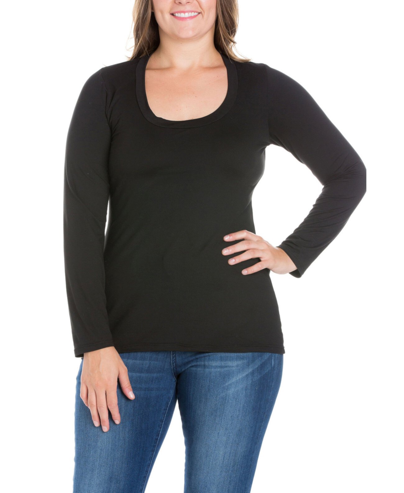 Женская футболка больших размеров с длинными рукавами 24Seven Comfort