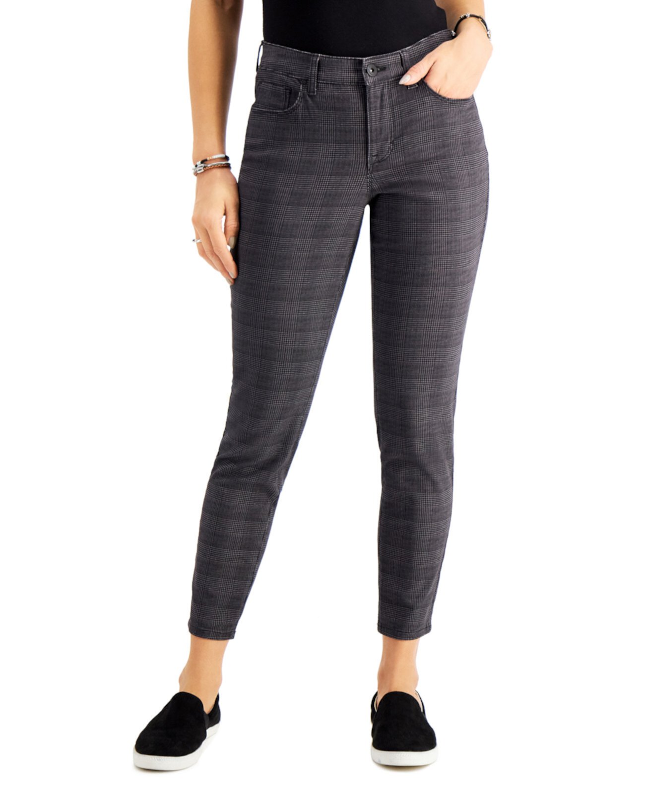 Plaid Curvy Skinny Jeans, Created for Macy's Style & Co