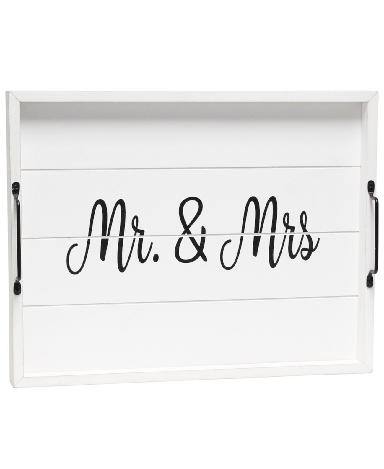Декоративный поднос сервировочный из дерева с ручками - Mr and Mrs Elegant Designs