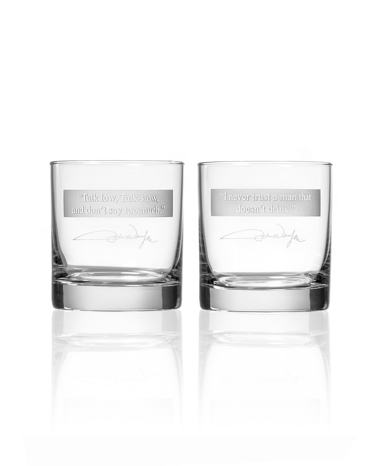 Джон Уэйн цитирует серию 1 на скалах 11 унций - набор из 2 стаканов Rolf Glass