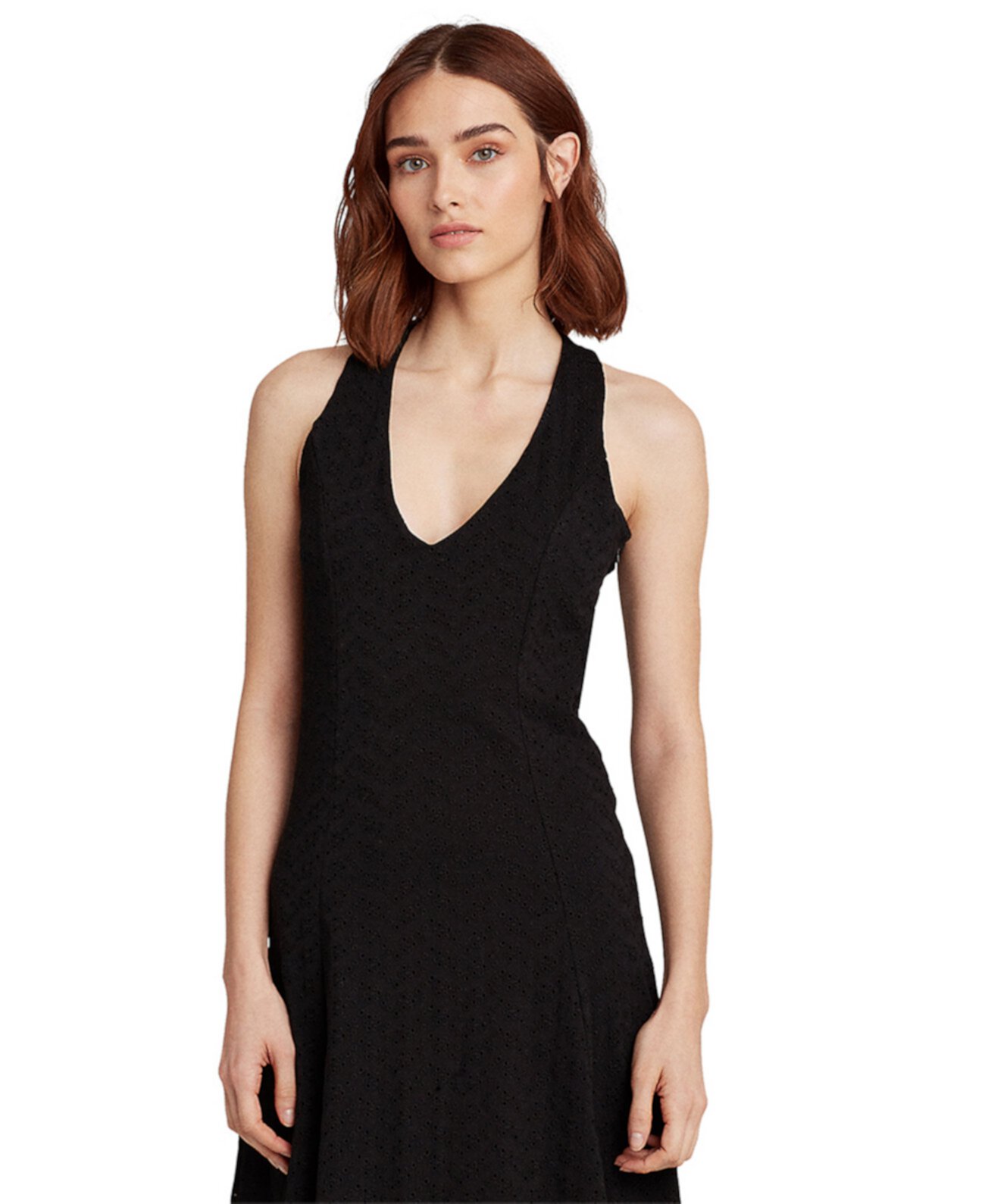 Платье без рукавов с глубоким V-образным вырезом Ralph Lauren