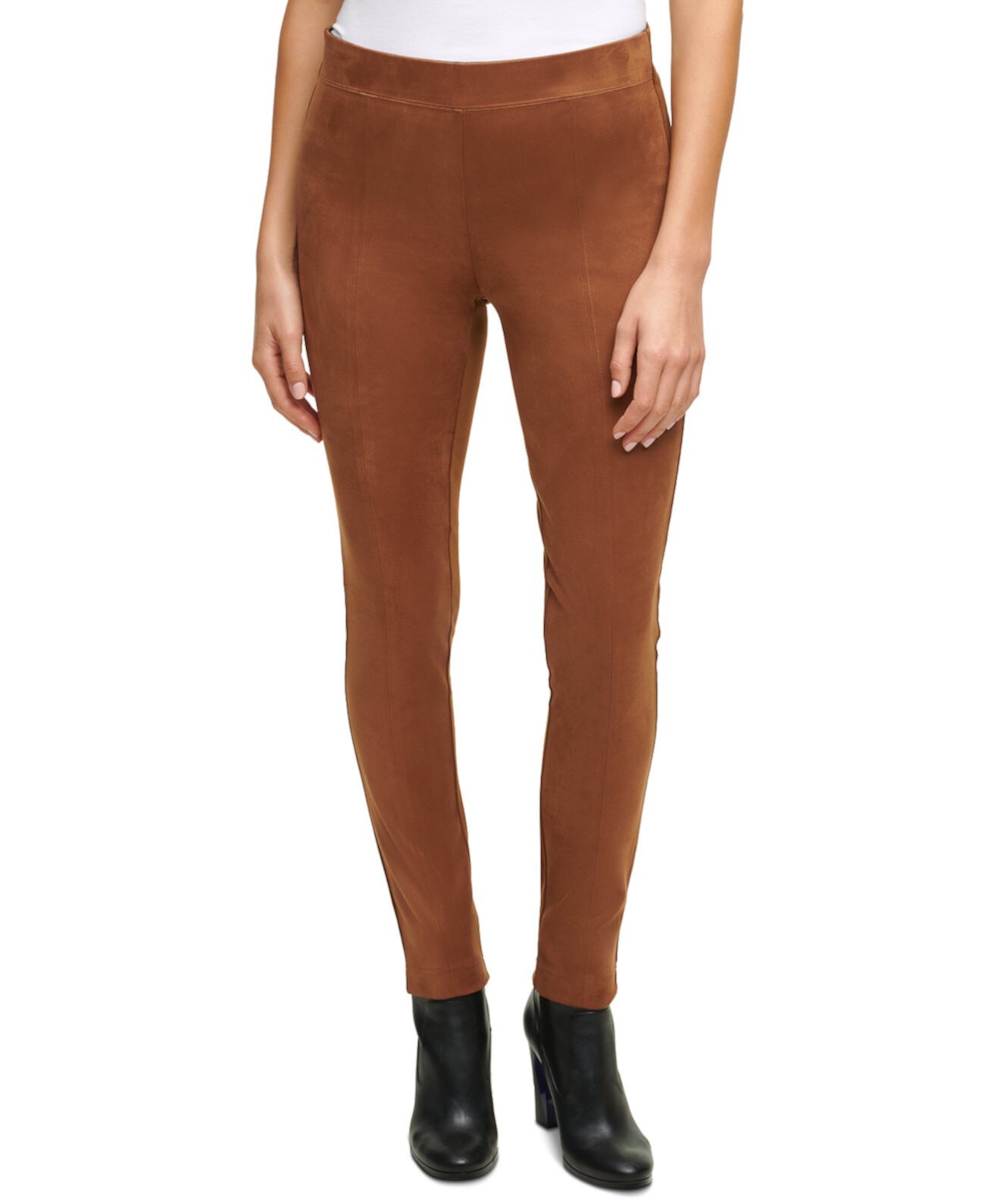 Faux-Suede Pull-On Pants Calvin Klein