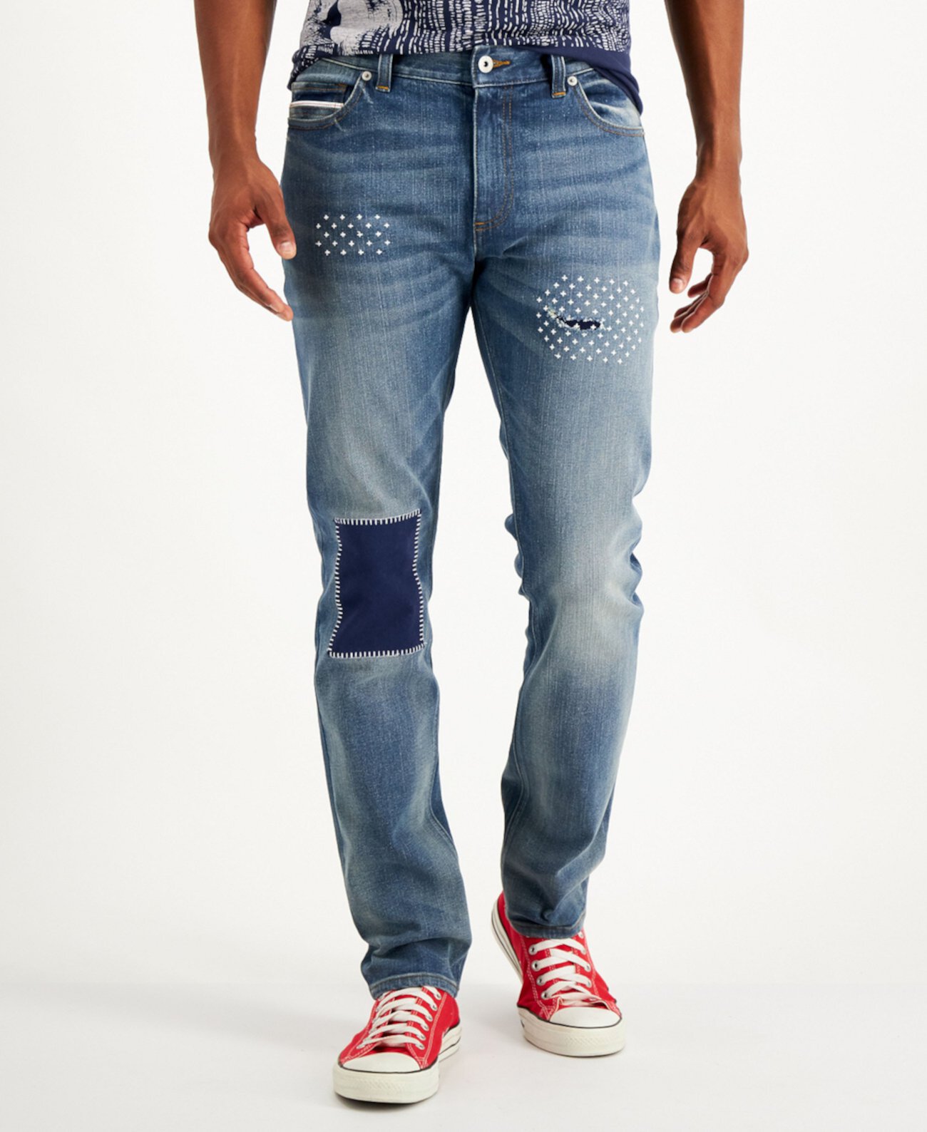 Men's Sashiko Jeans, Created for Macy's Sun & Stone