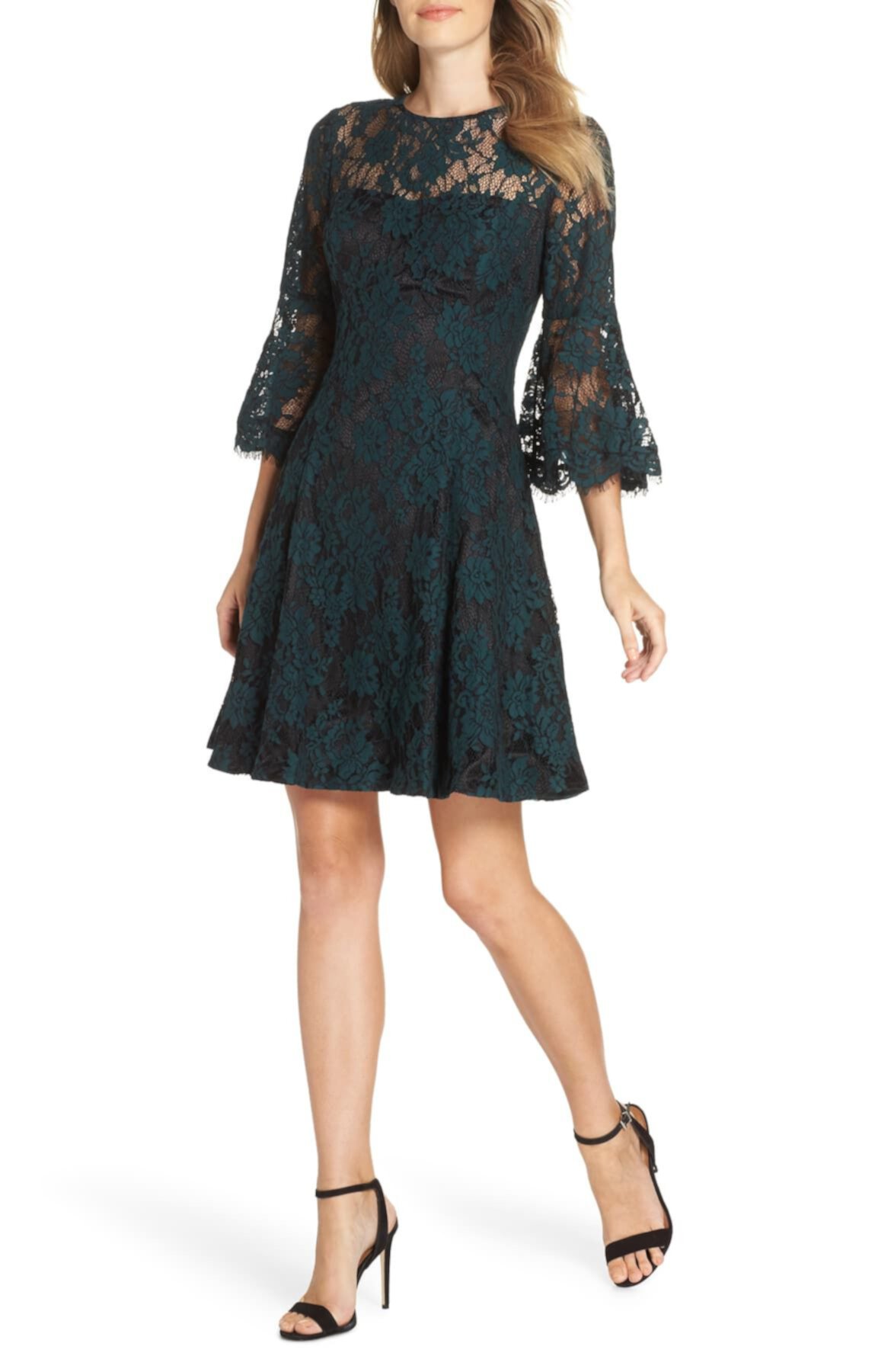 Заказать Вечерние платья Bell Sleeve Lace Dress Eliza J, цвет - зеленый ...