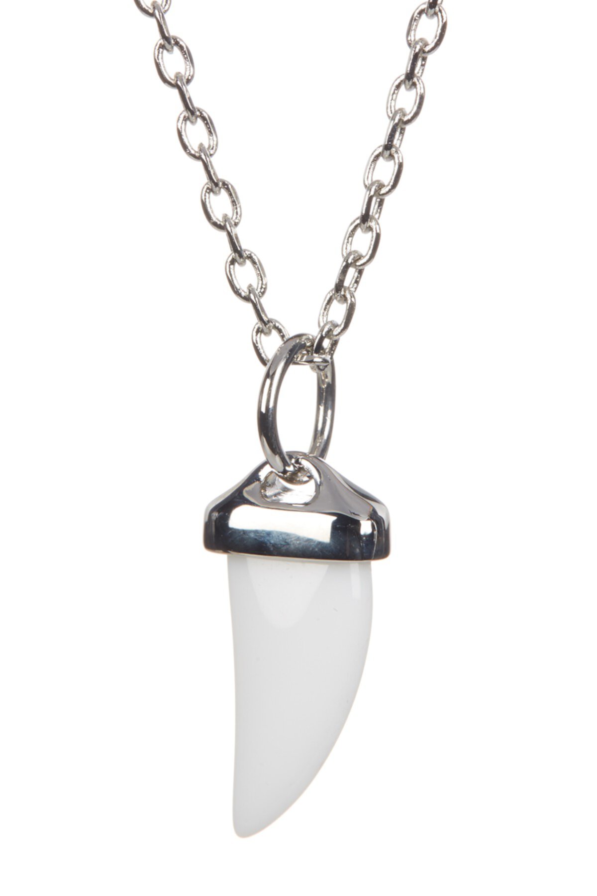 Small White Agate Tooth Necklace Link Up