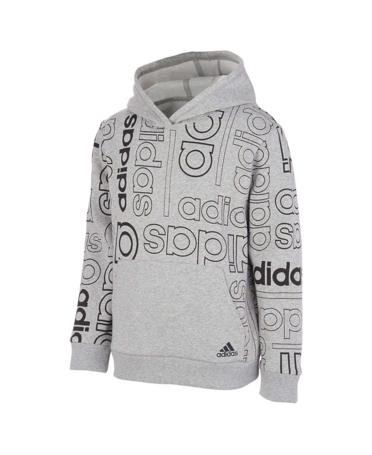Пуловер с капюшоном в сетку с длинными рукавами и принтом в сетку для больших мальчиков Adidas