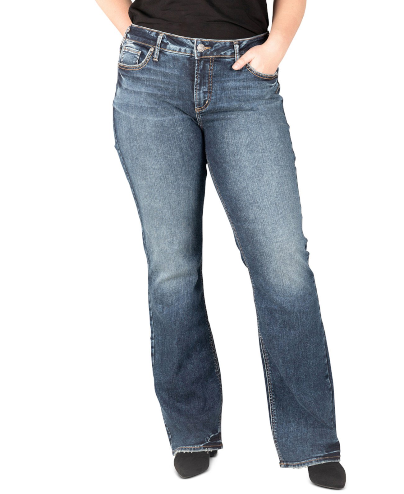 Узкие джинсы Elyse Bootcut больших размеров Silver Jeans Co.