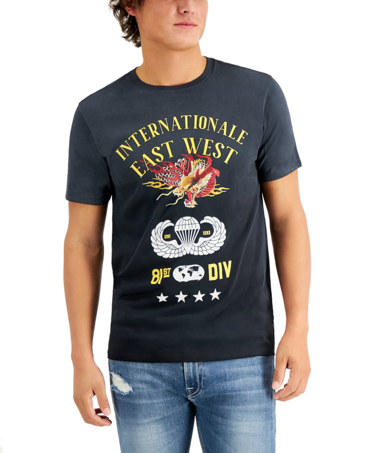 Мужская футболка с надписью Internationale GUESS