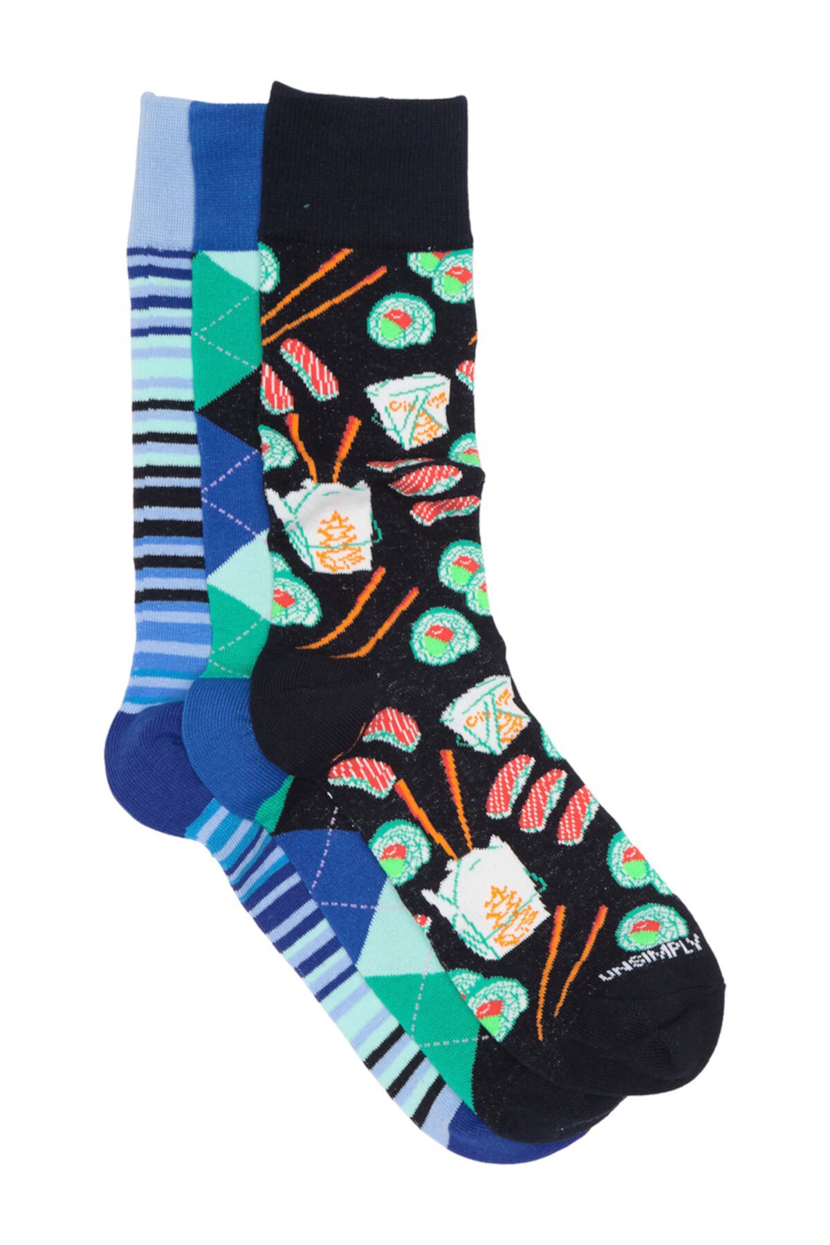 Printed Crew Socks - Pack of 3 Unsimply Stitched