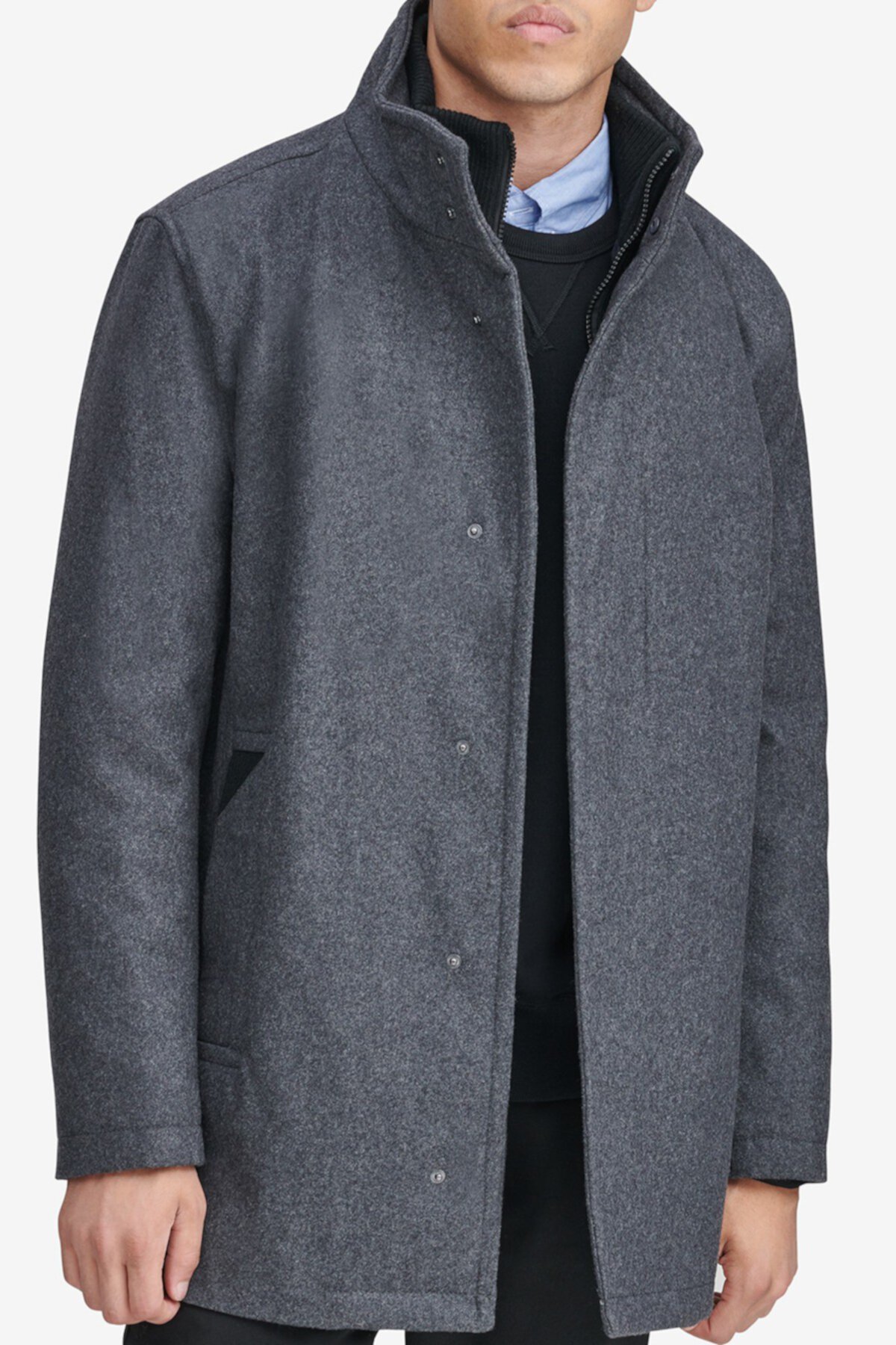 Пальто с нагрудником из смесовой шерсти Coyle Andrew Marc