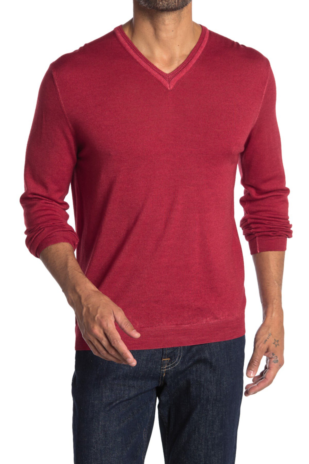 Merino Wool V-Neck Sweater BUGATCHI