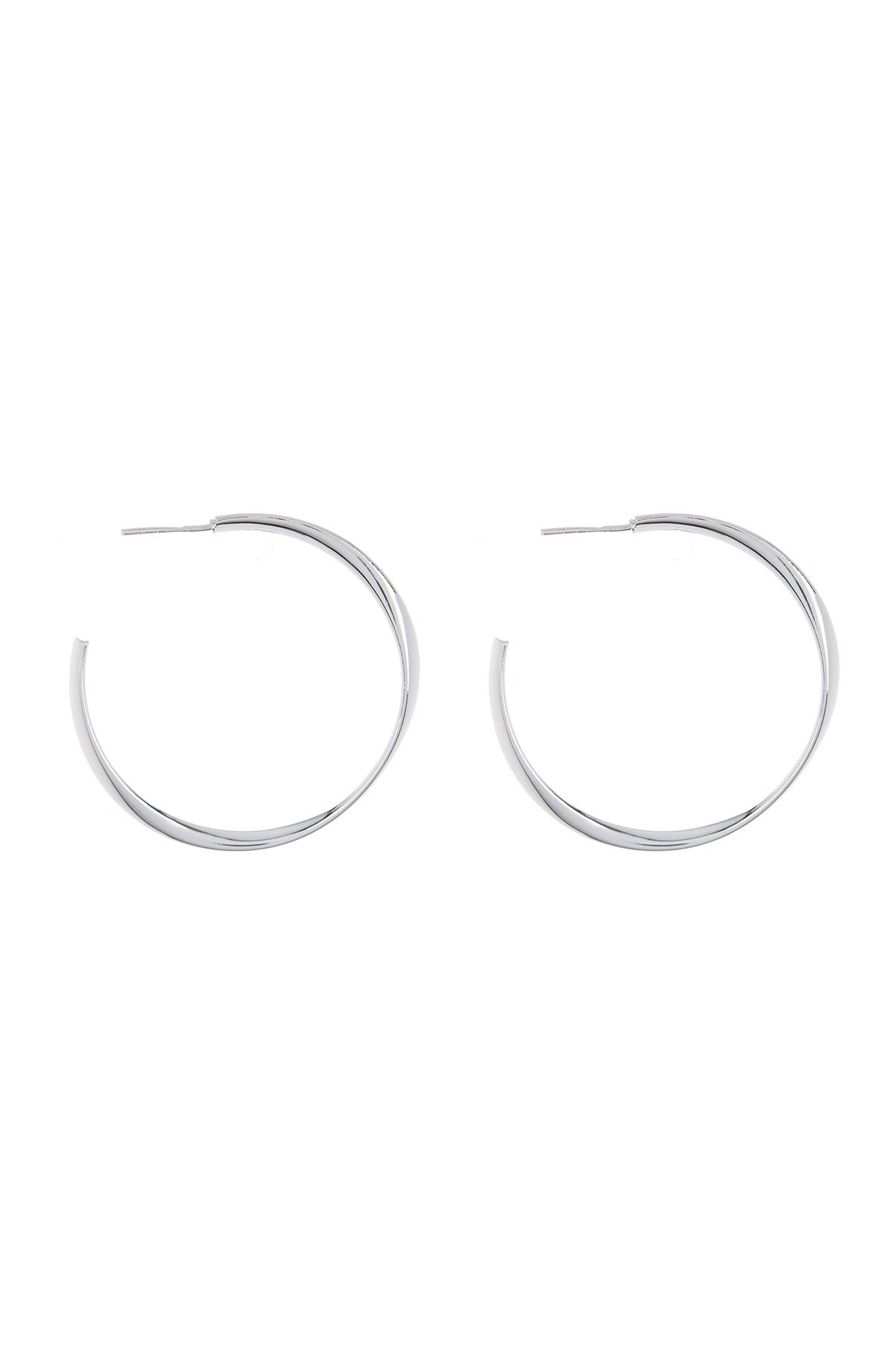 Large Twist Hoop Earrings Argento Vivo