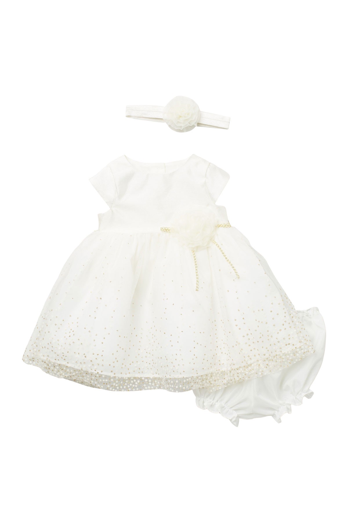 Rosette Waist Dress 3-Piece Set (Baby Girls 3-24M) Pippa & Julie