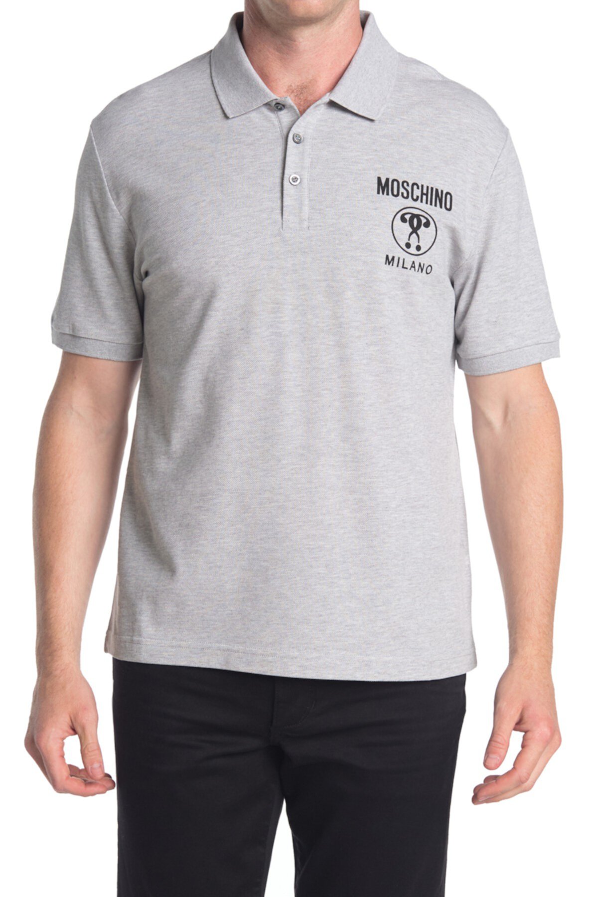 Вязаная футболка-поло с логотипом Moschino Moschino