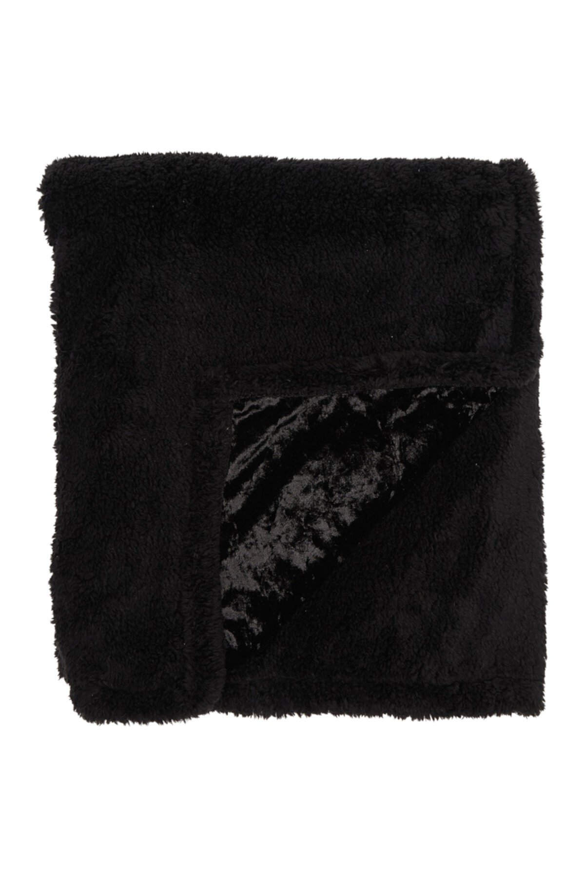 Бархатное одеяло на подкладке из искусственной овчины - черный BCBGeneration