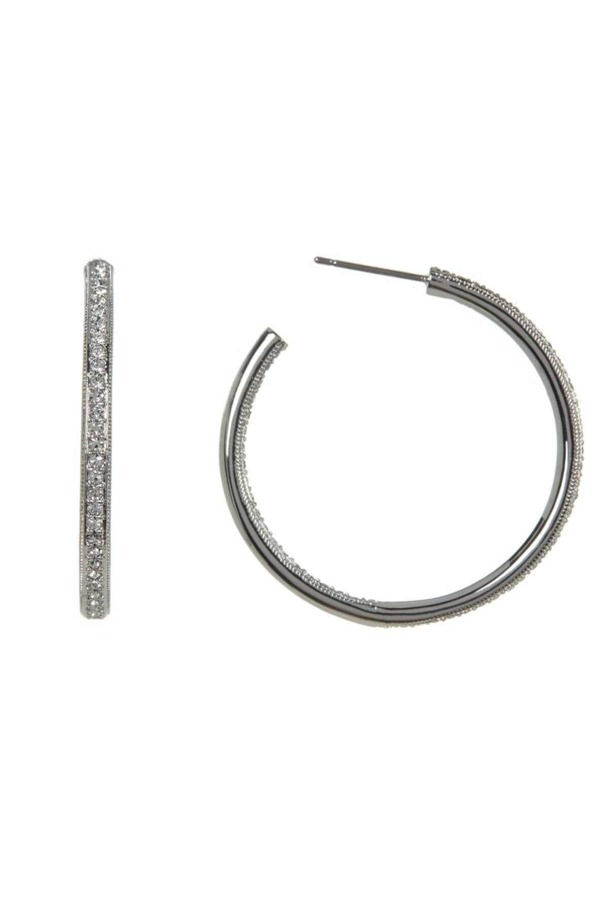 Серьги-кольца с вывернутым наизнанку паве 31 мм NADRI