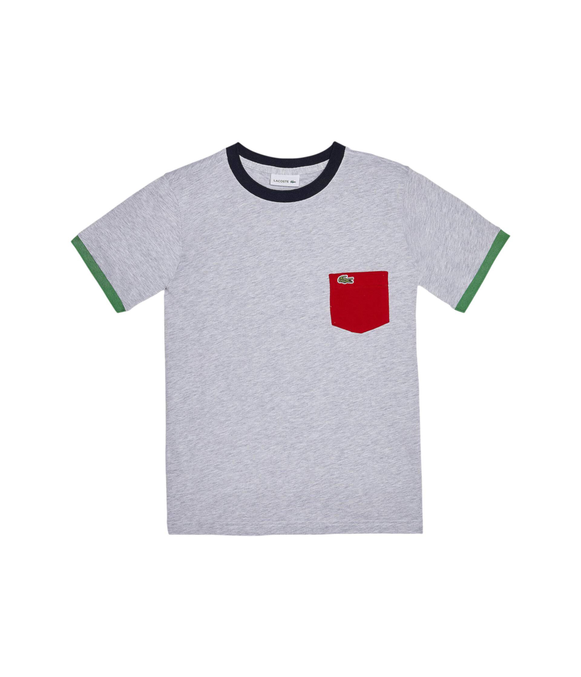 Классическая футболка с карманами в стиле колор-блок (для малышей/маленьких детей/больших детей) Lacoste Kids