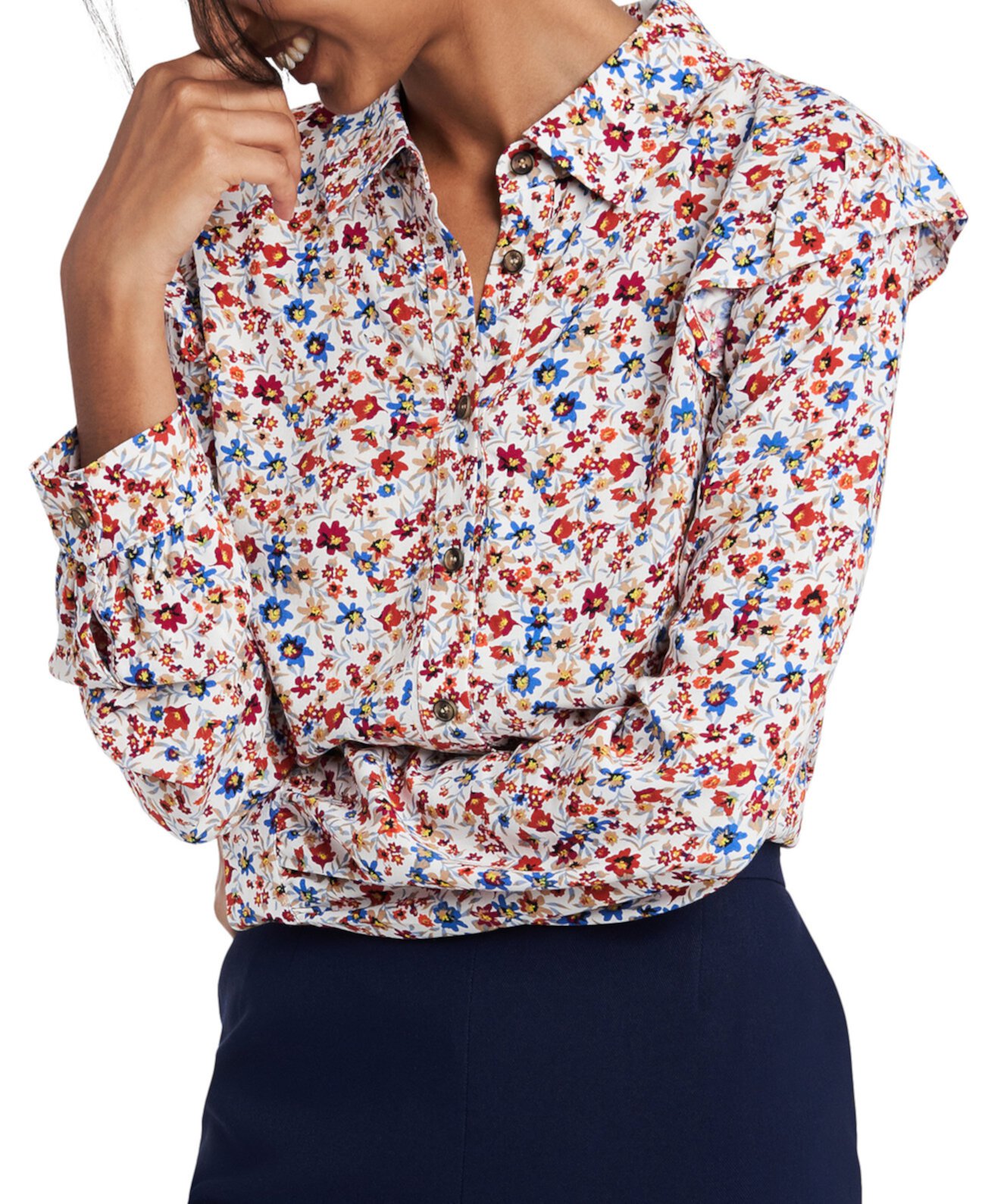 Блуза Dylan с оборками и цветочным принтом, созданная для Macy's Riley & Rae