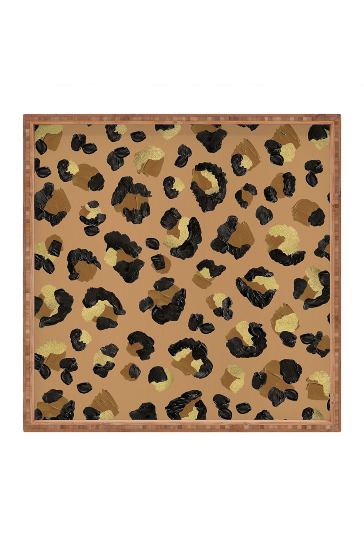 Cat Coquillette Leopard Print Neutral Square Tray Deny Designs