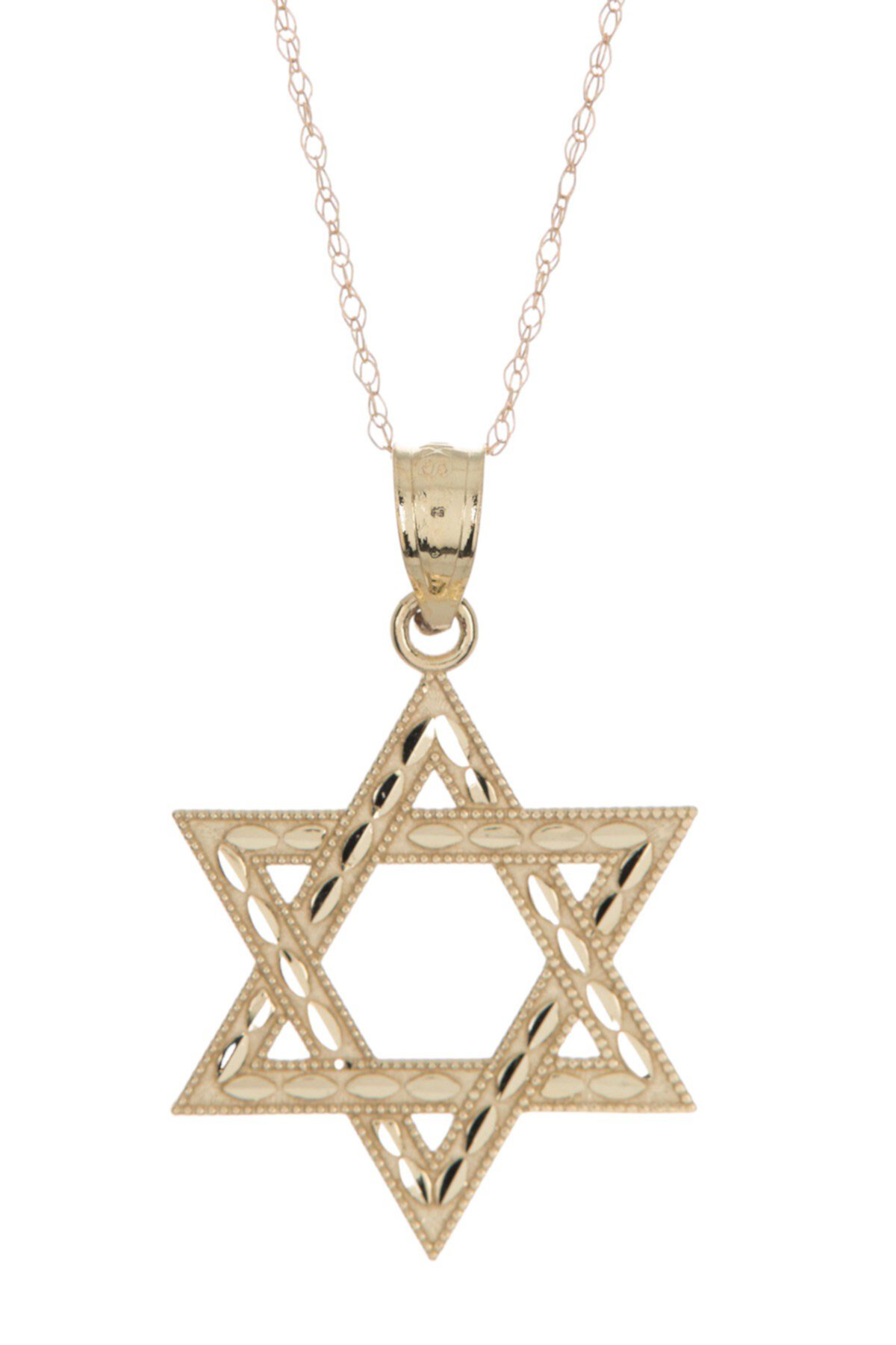 Ожерелье с подвеской в виде звезды Давида из желтого золота 10 карат Candela