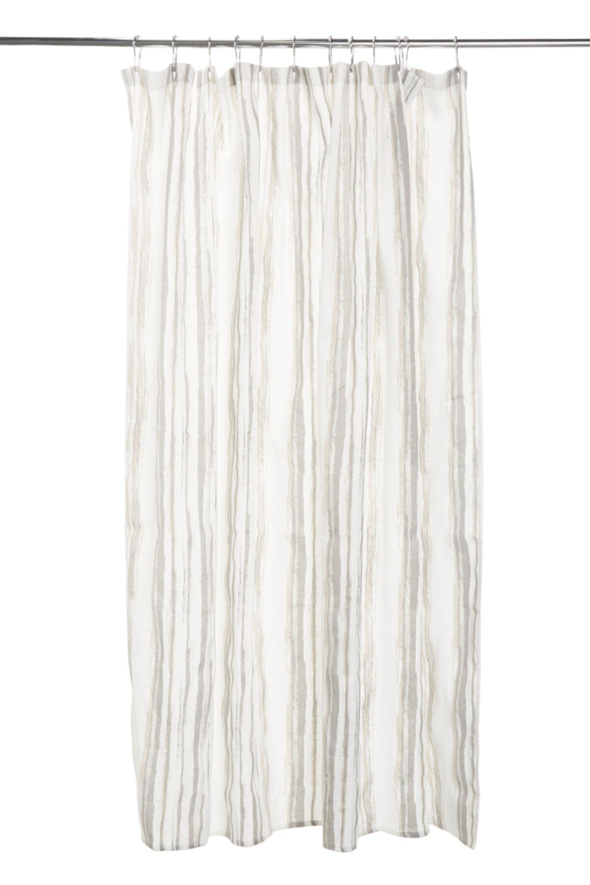 Whispering Stripe Shower Curtain - White/Grey BCBGeneration