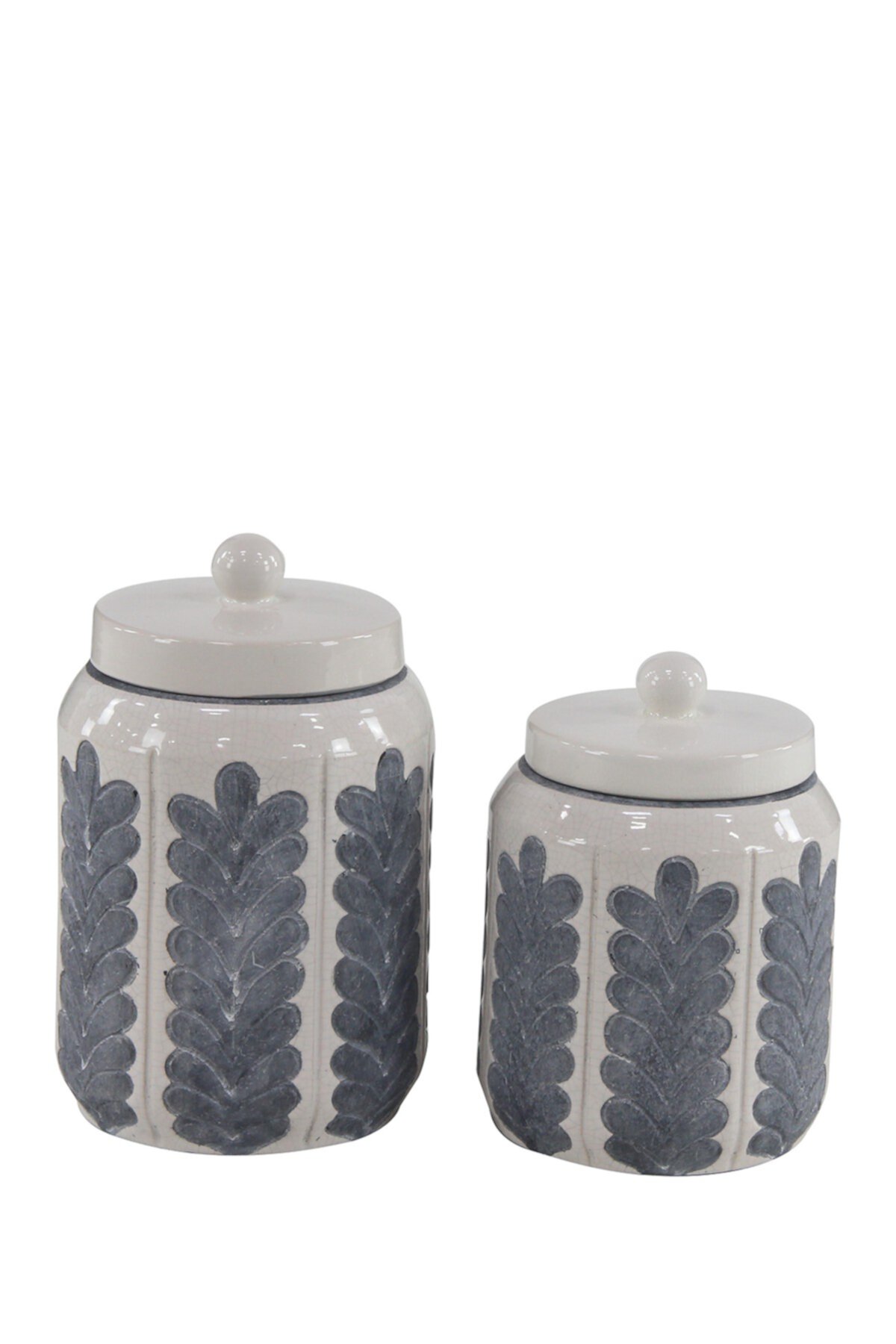 Country Cottage Decorative Ceramic Jars - Set of 2 Willow Row