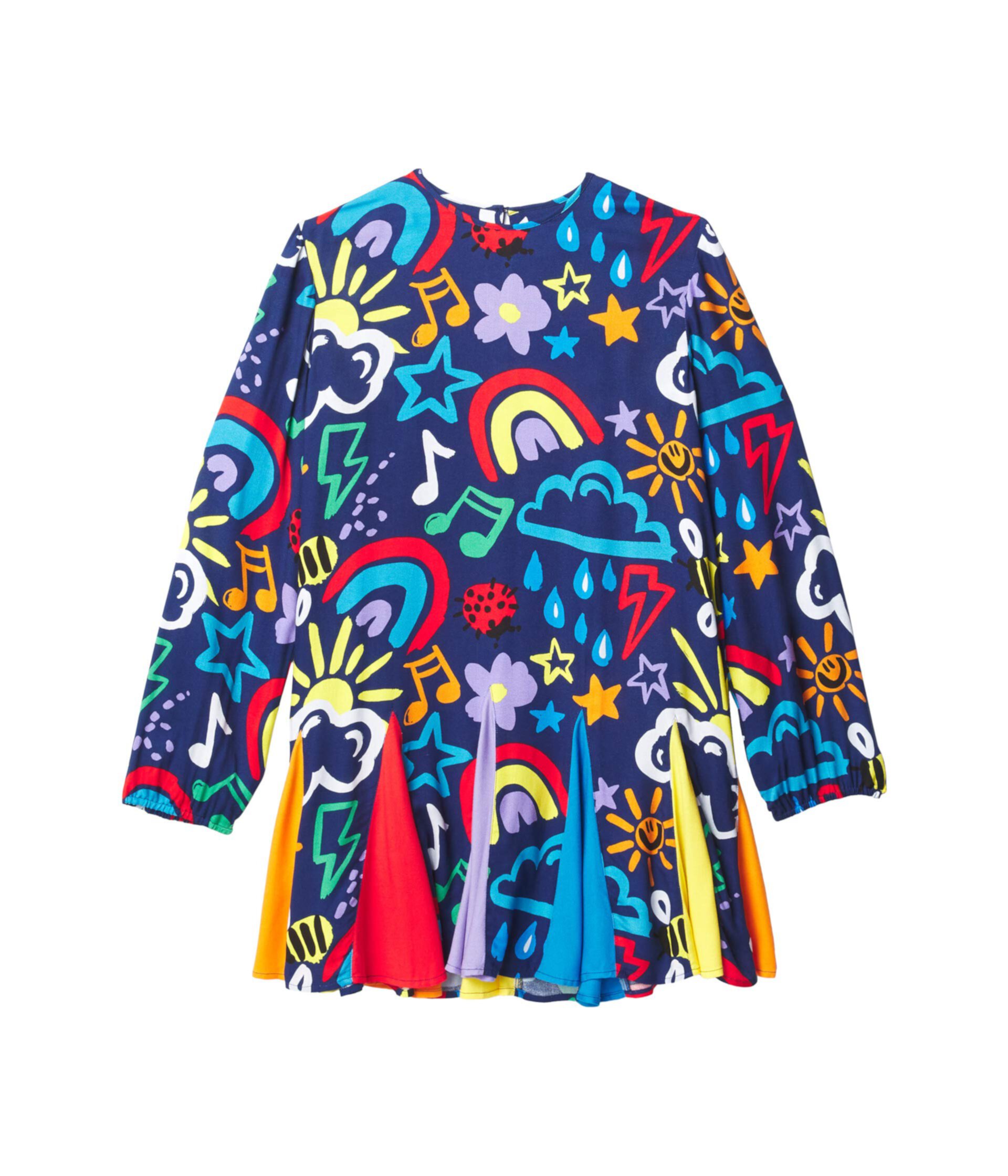 Цветное платье Weather с длинными рукавами и вставками (для малышей / маленьких детей / старших детей) Stella McCartney Kids