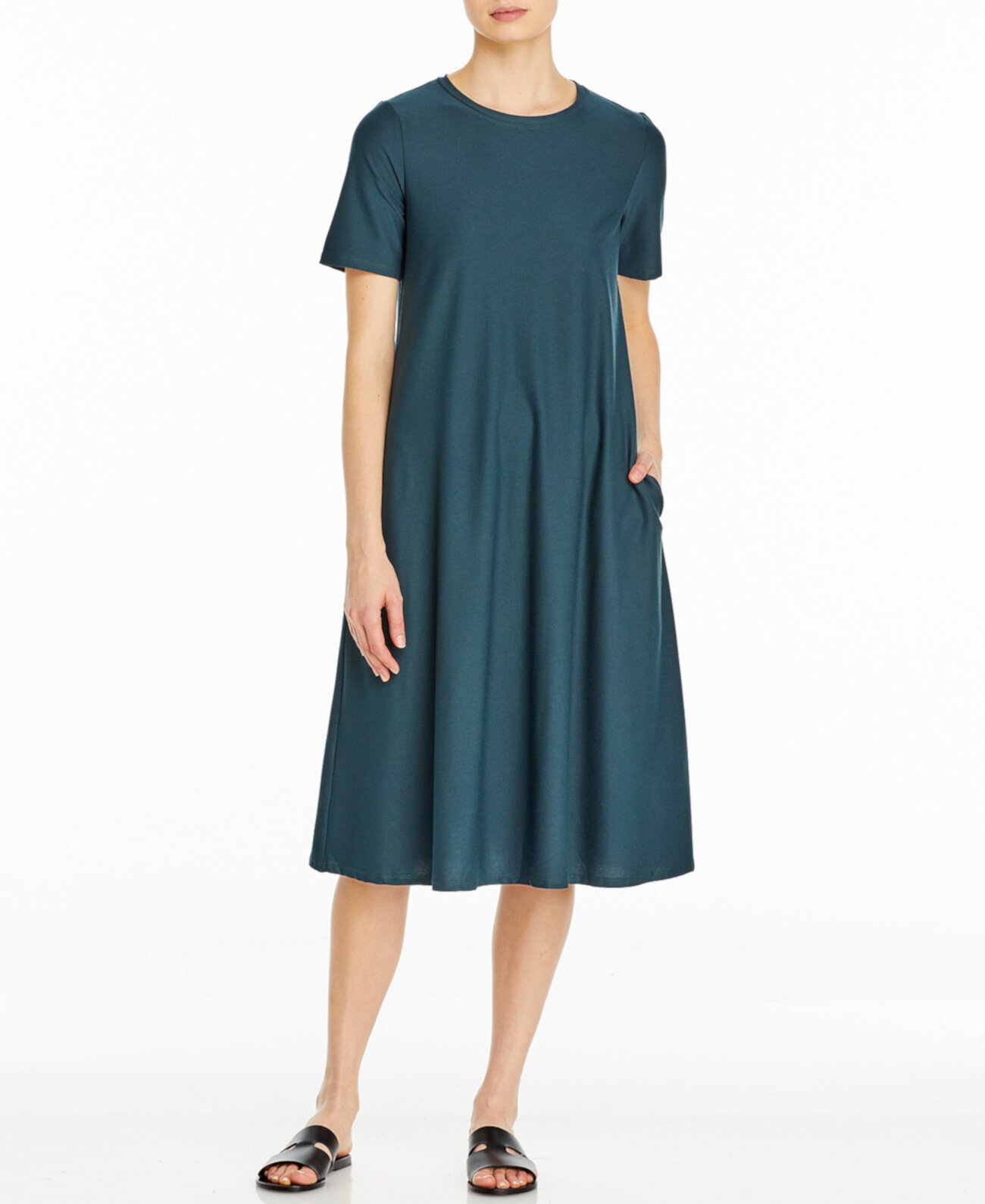 Платье с круглым вырезом, доступное в стандартных и миниатюрных размерах Eileen Fisher