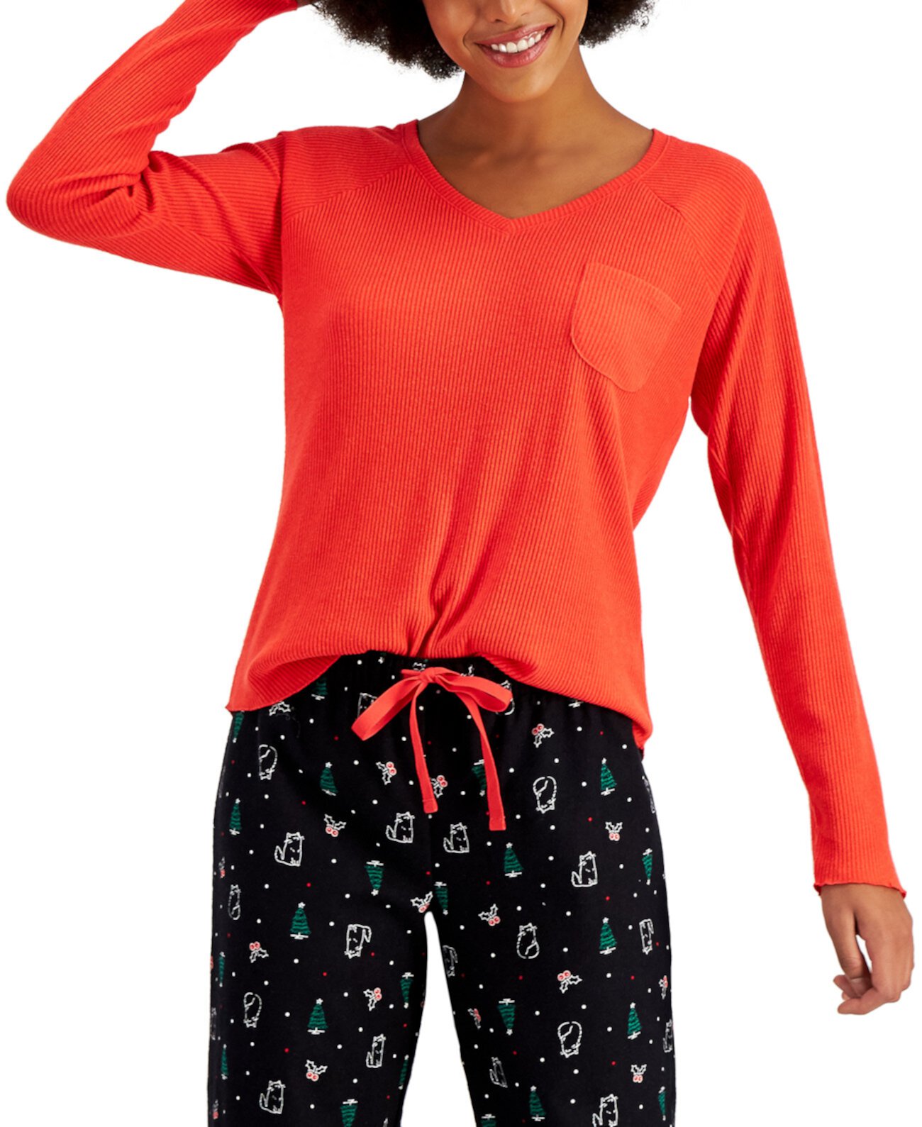 Вязаный пижамный топ в рубчик Hacci, созданный для Macy's Jenni