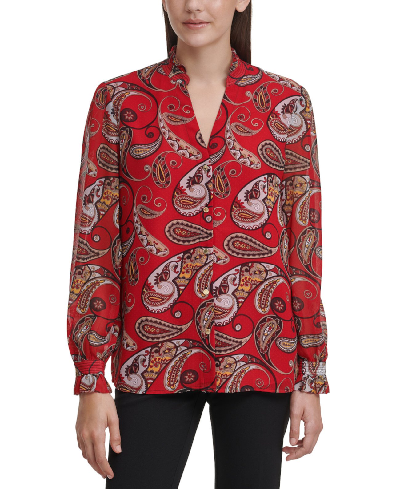 Шифоновая блузка с принтом Calvin Klein