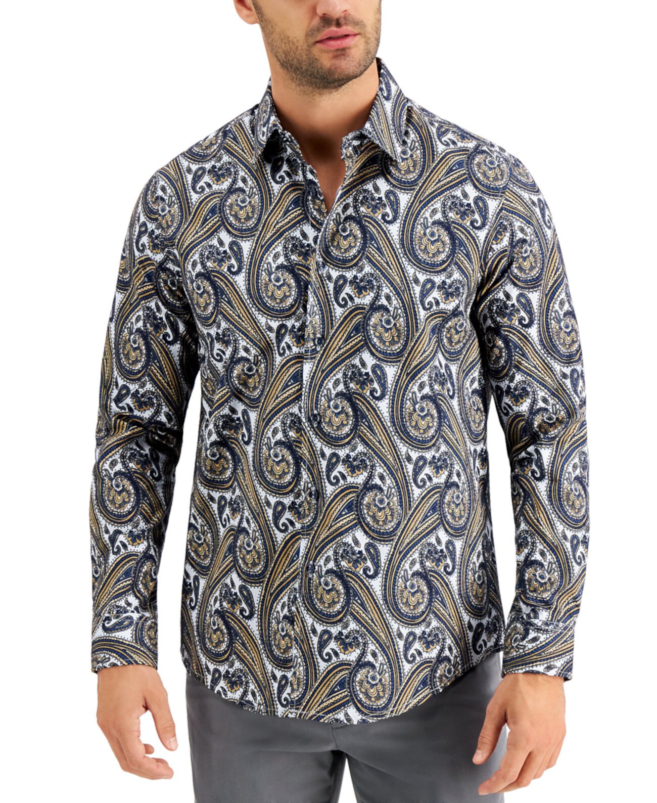 Мужская рубашка с узором пейсли, созданная для Macy's Tasso Elba