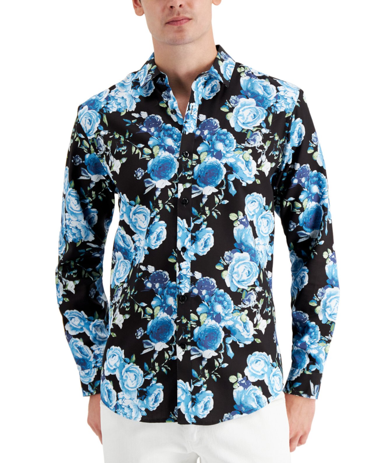 Мужская рубашка оверсайз с цветочным принтом стандартного кроя INC, созданная для Macy's INC International Concepts