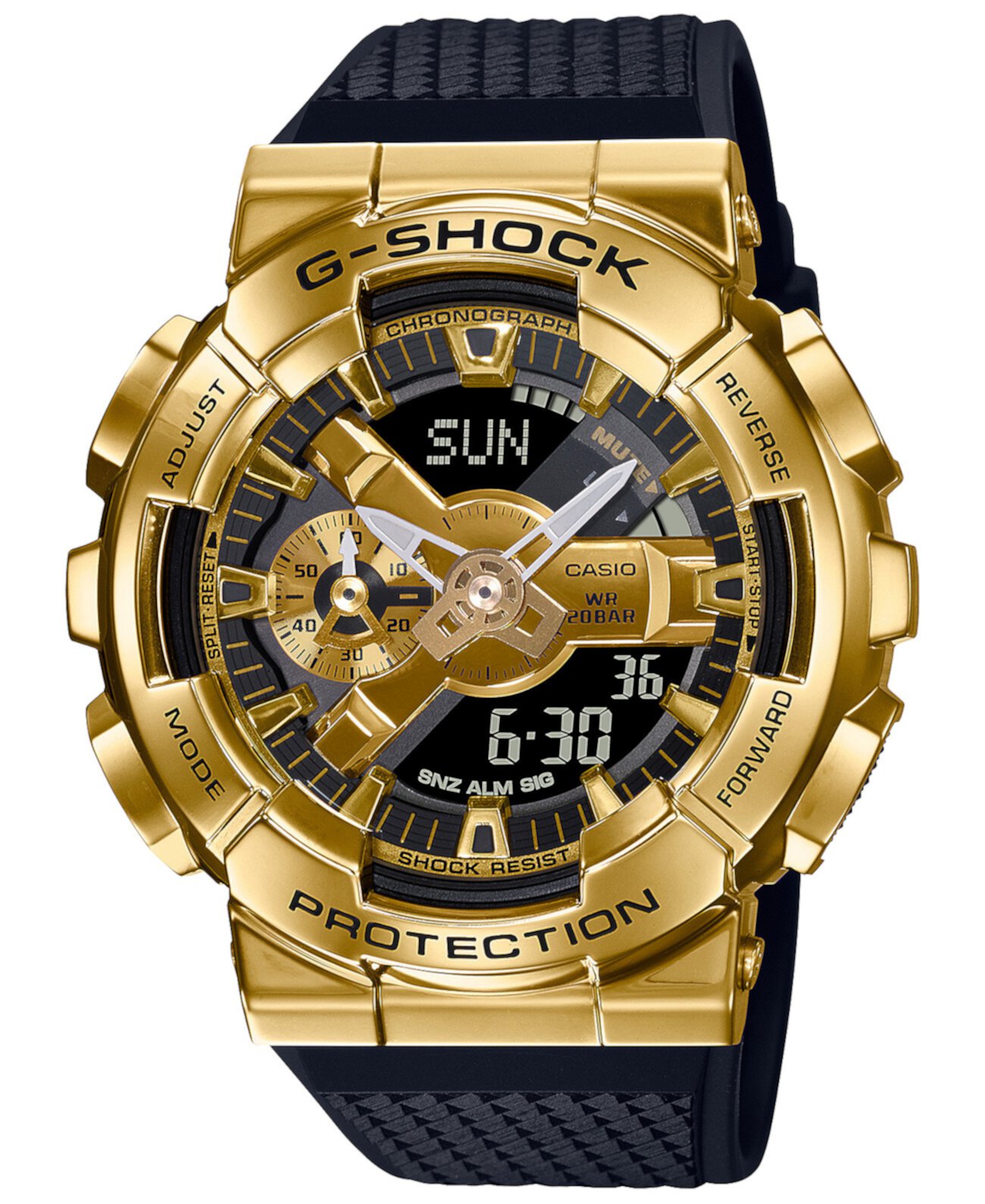 Мужские аналогово-цифровые часы с черным полимерным ремешком, 52 мм G-Shock