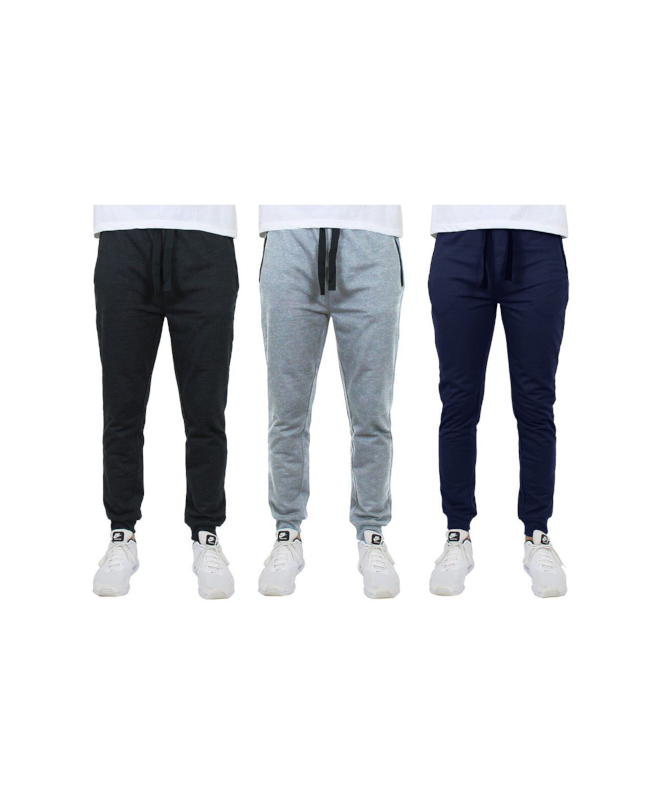 Мужские облегающие брюки для отдыха Jogger из ткани френч терри с карманами на молнии, упаковка из 3 шт. Galaxy By Harvic