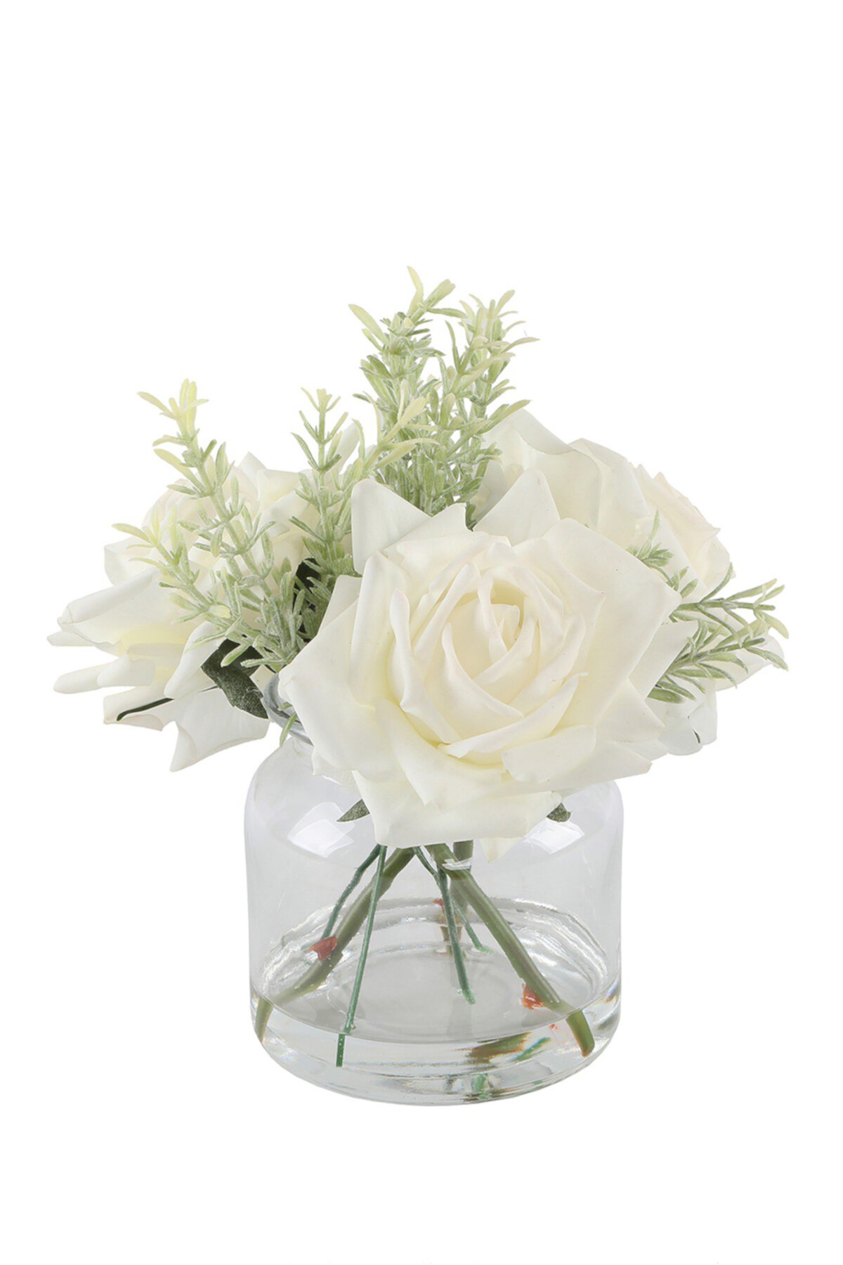 9-дюймовые розы Real-Touch в стеклянной вазе FLORA BUNDA