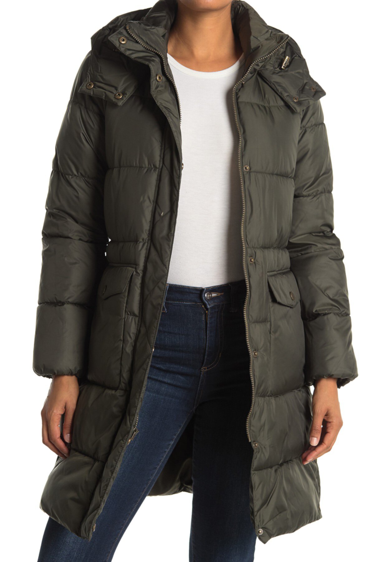 Faux Down Long Hooded Parka Lucky Brand