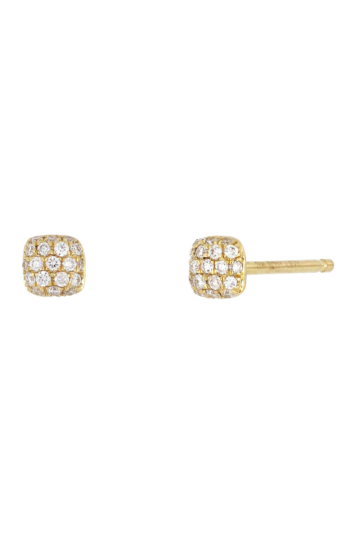 Серьги-гвоздики из 18-каратного золота с бриллиантами Petite Cushion Dome - 0,11 карата Bony Levy