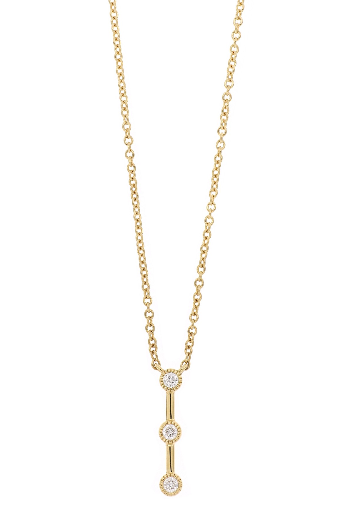 Ожерелье с подвеской в виде пика и бриллианта из 18-каратного золота с тройным ободком - 0,06 карата Bony Levy