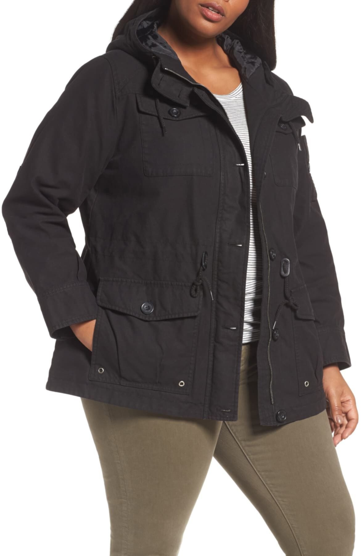 Hooded Cotton Utility Jacket (Plus Size) Levi's®