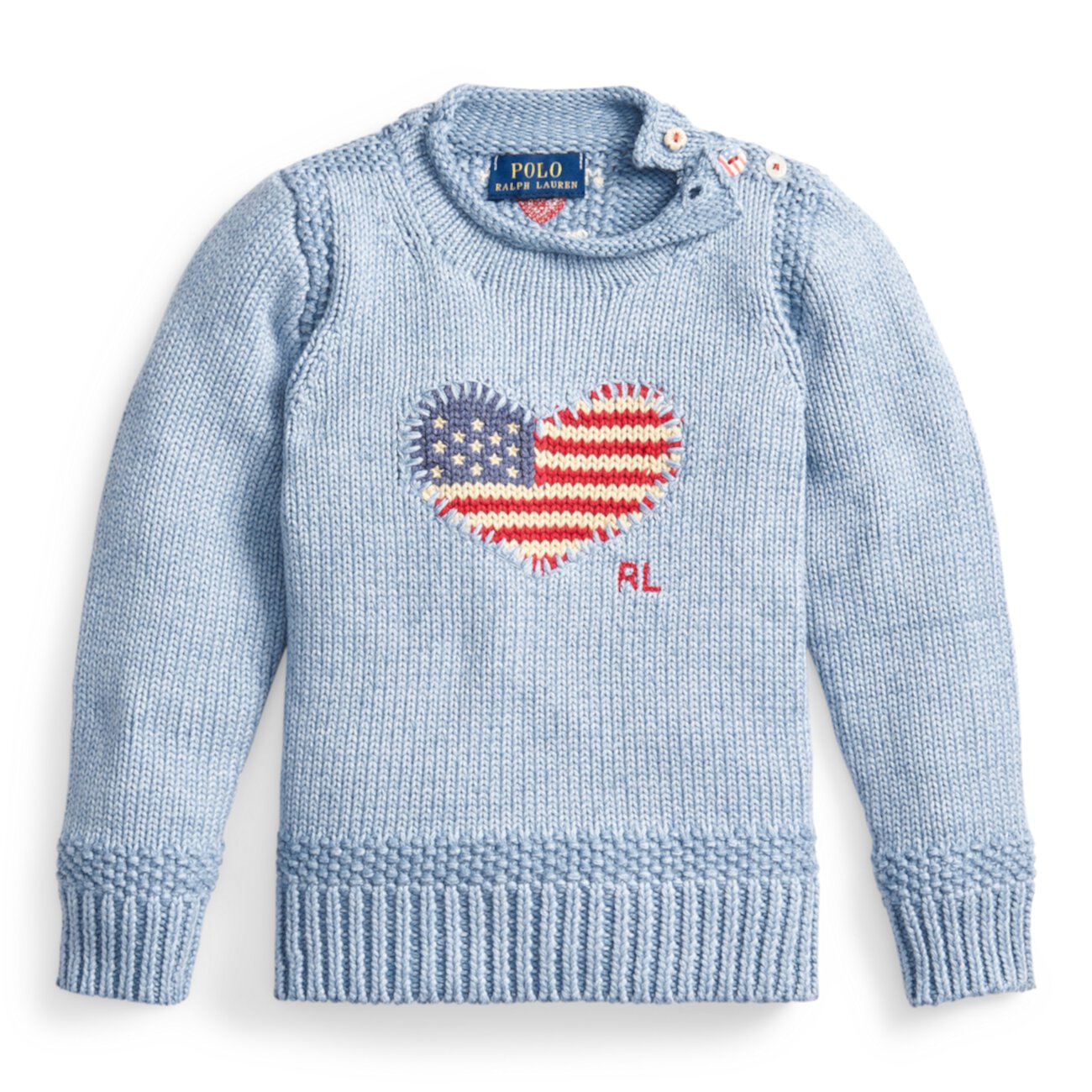 Хлопковый свитер с флагом и сердцем Ralph Lauren