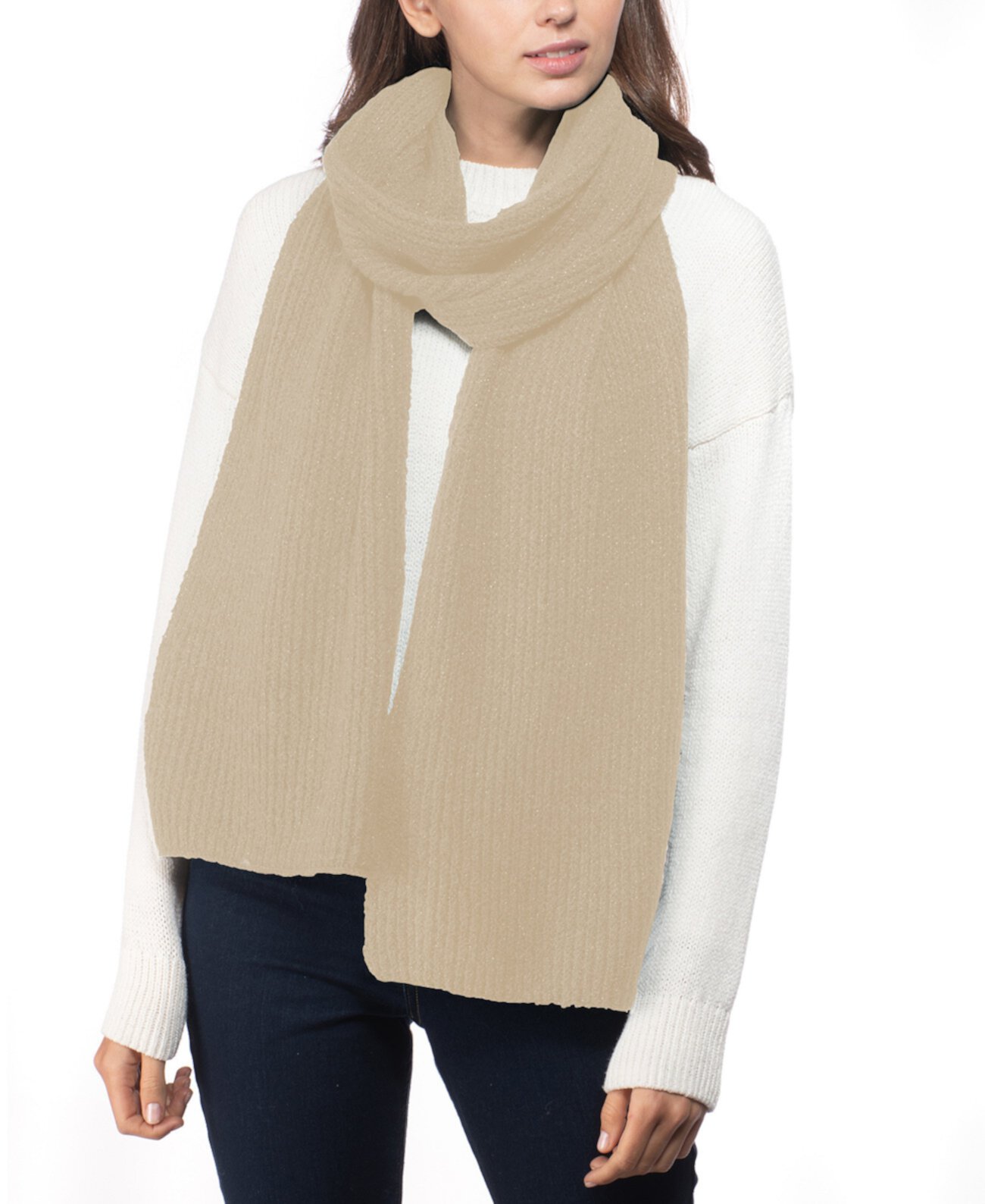 Твердый шарф в рубчик с люрексом, созданный для Macy's Style & Co