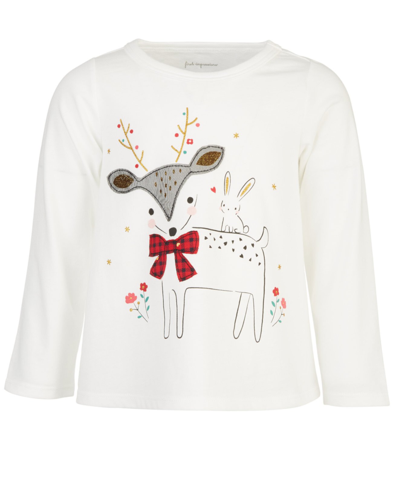 Baby Girls Reindeer Cotton T-Shirt, Created for Macy's First Impressions