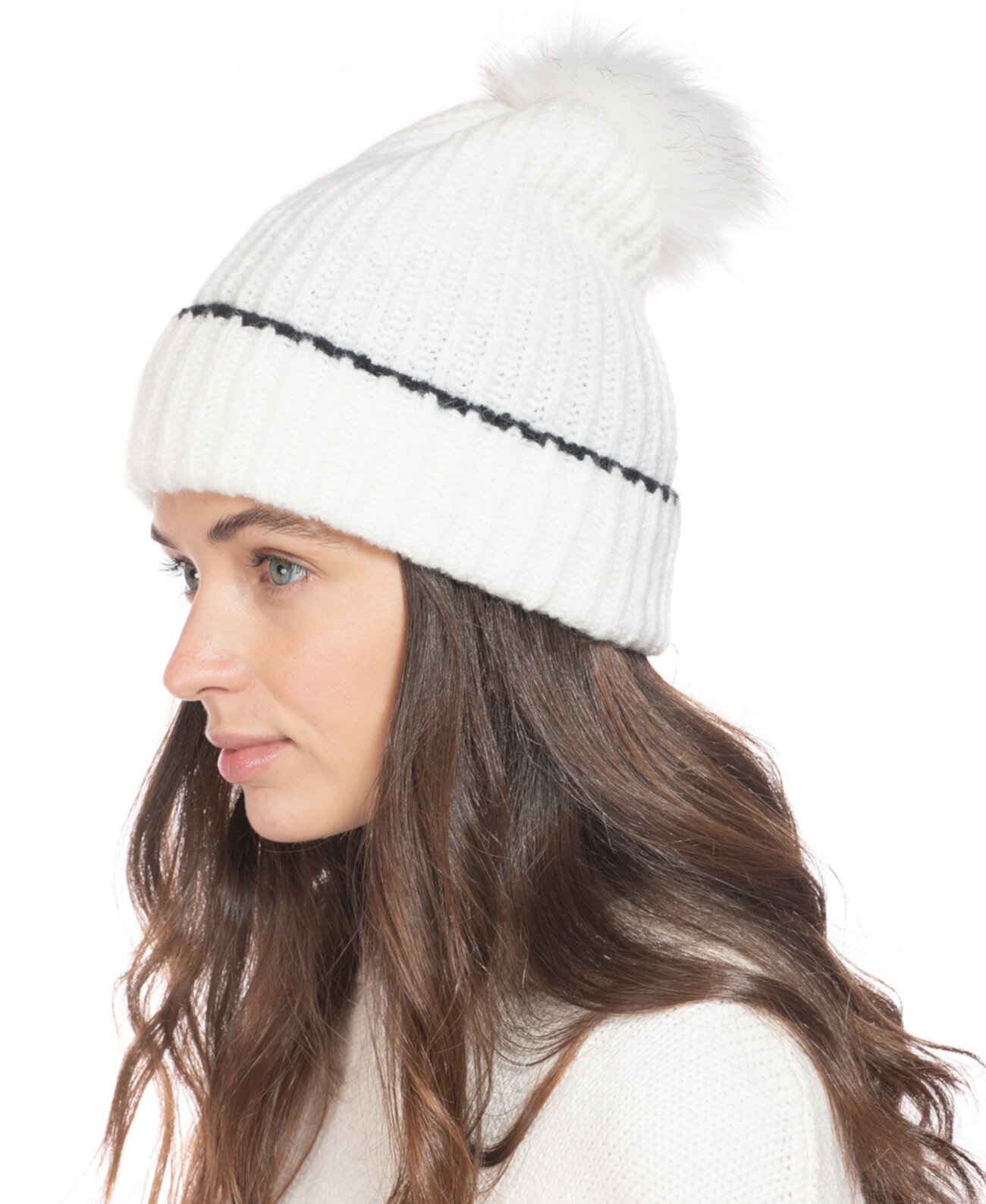 Ribbed Beanie Hat With Faux-Fur Pom, Created for Macy's Style & Co